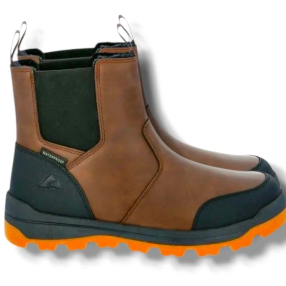 NWT Ozark Trail Mens Chelsea Snow Boots Shoes Size 8 Water Proof 3M Brown Black